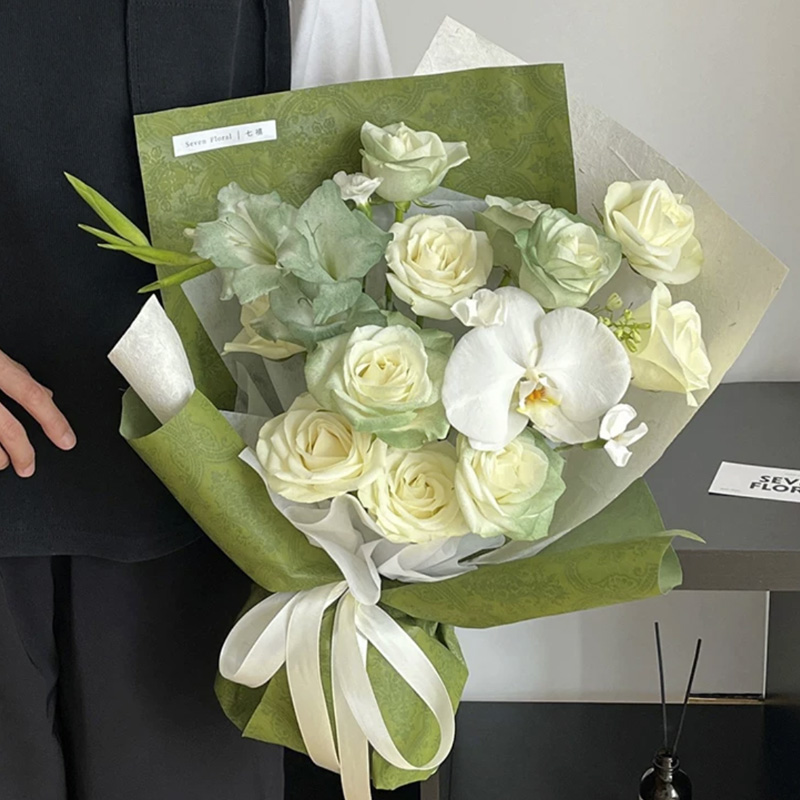 Meteor Shower Green Series Flower Packaging Paper Flower Bundle Packaging Paper Ouya Paper Fenghua Paper Honeycomb Paper Floral Materials